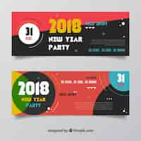 Vector gratuito banners de año nuevo 2018