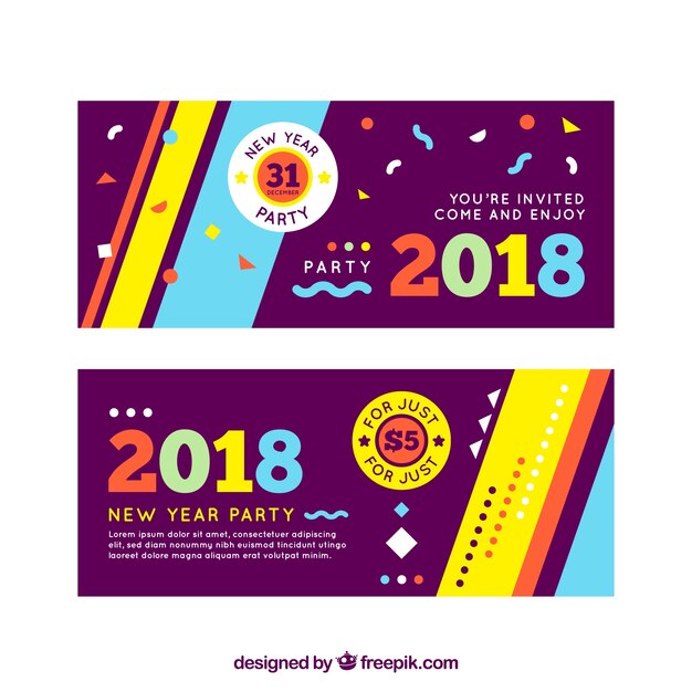 Banners de año nuevo 2018