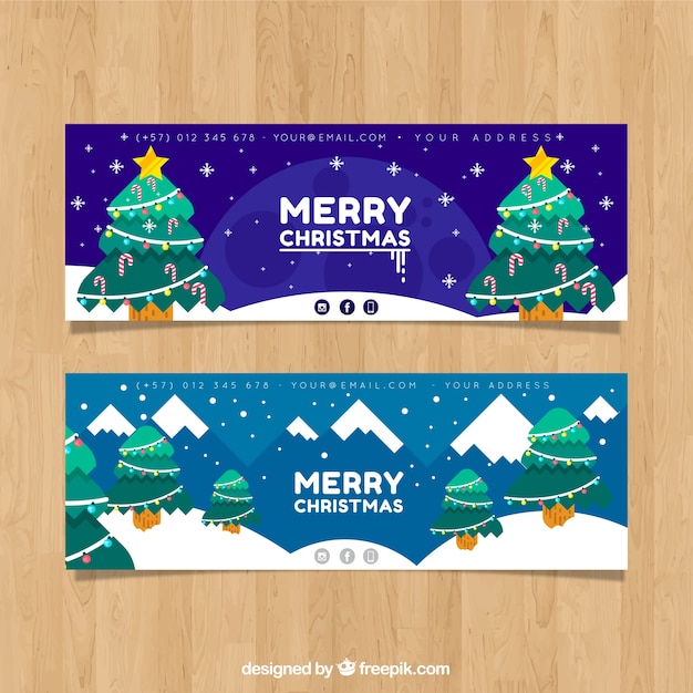 Banners de árboles de navidad