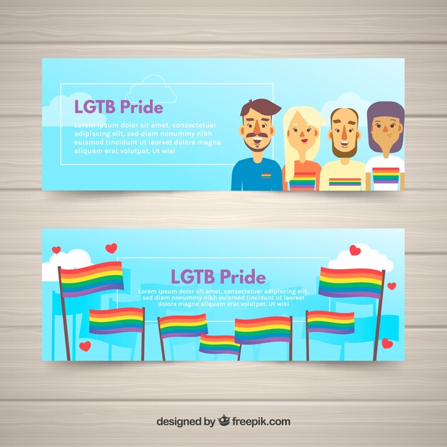 Banners azules de lgtb pride
