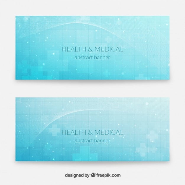 Vector gratuito banners azules médicos en estilo abstracto