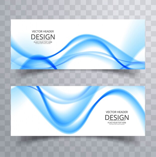 Banners azules ondulados