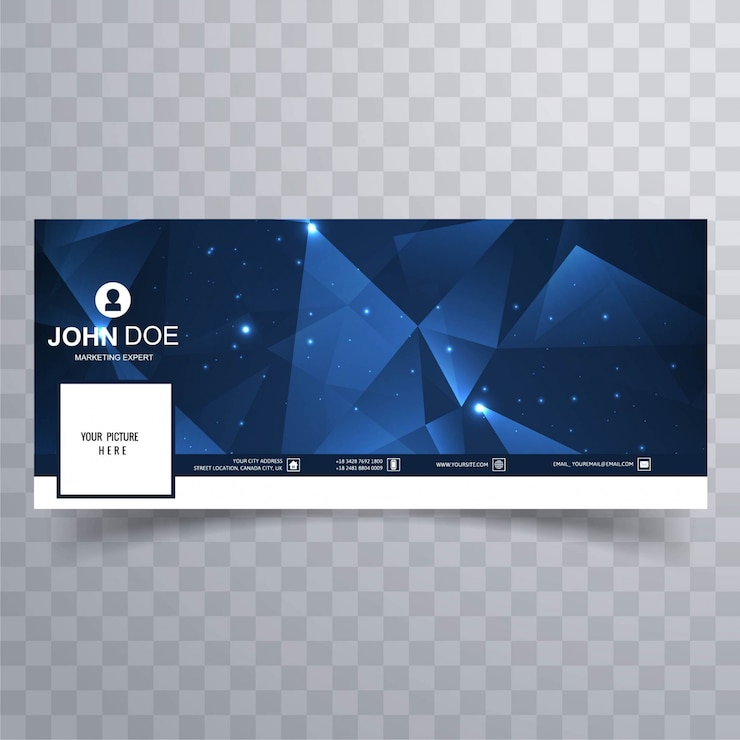 Vector gratuito banners azules poligonales para facebook
