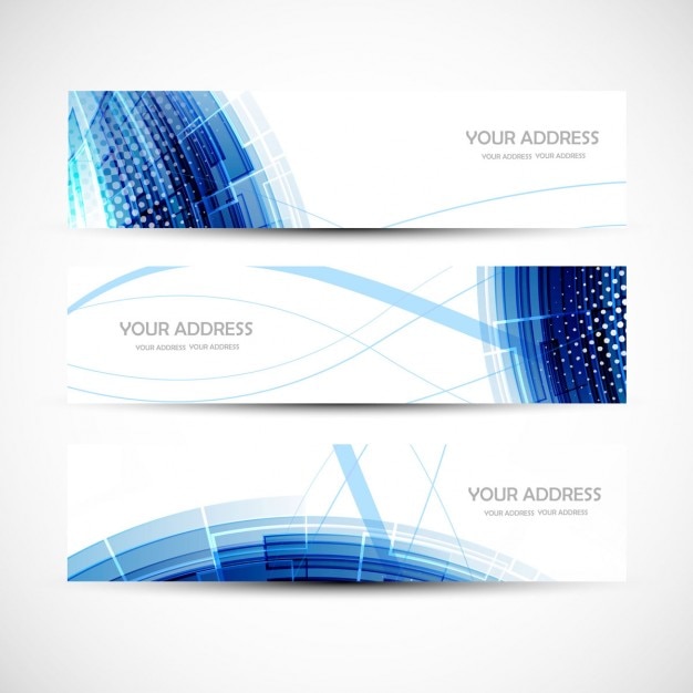 Vector gratuito banners azules