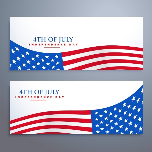 Banners con las banderas para el 4 de julio