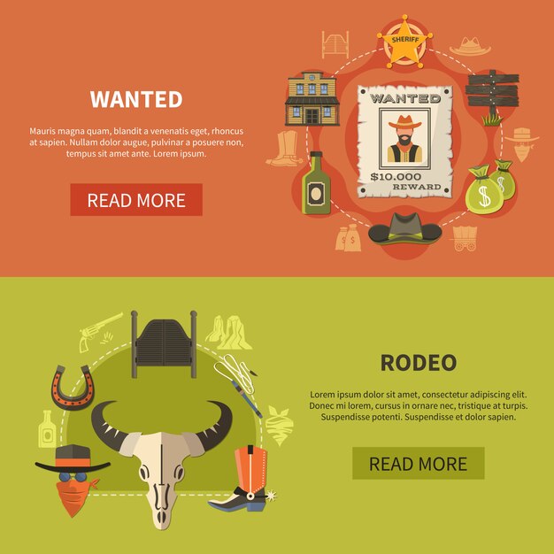 Banners de bandidos y rodeos buscados