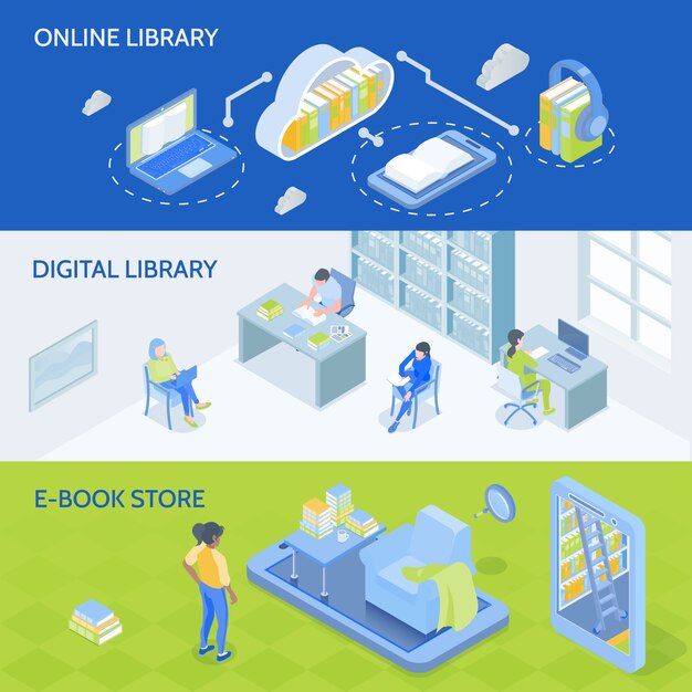 Banners de bibliotecas en línea