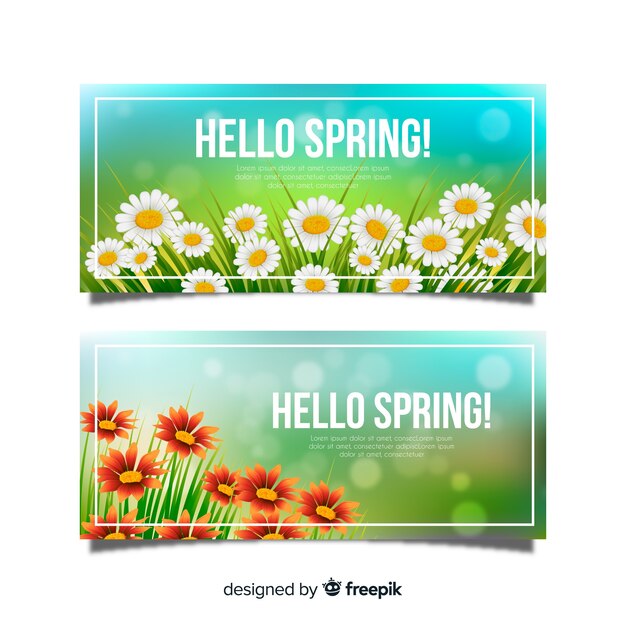 Banners de bienvenida a la primavera