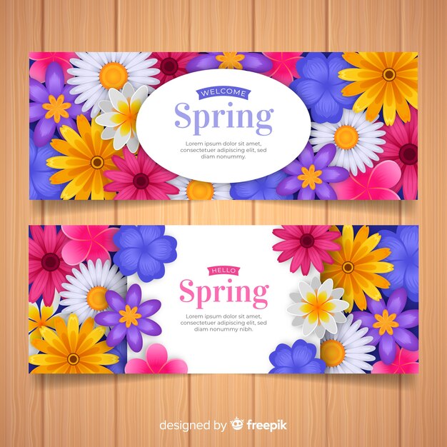Banners de bienvenida primaveral