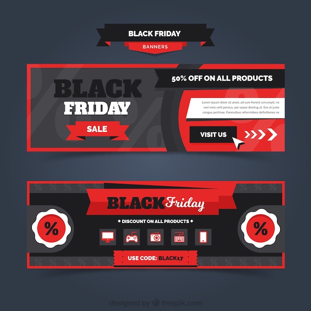 Vector gratuito banners de black friday