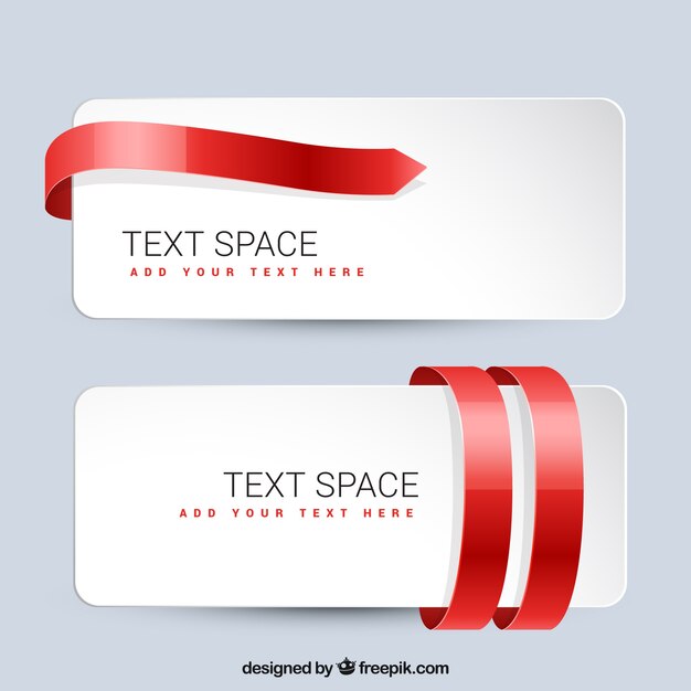 banners blancas con lazos rojos