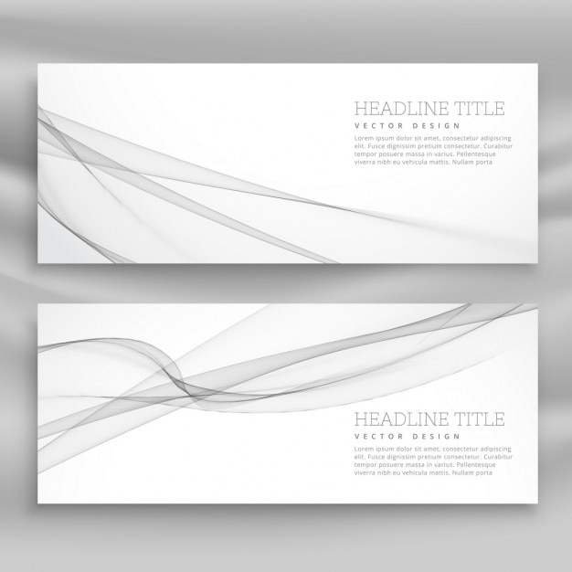 Vector gratuito banners blancos con formas onduladas