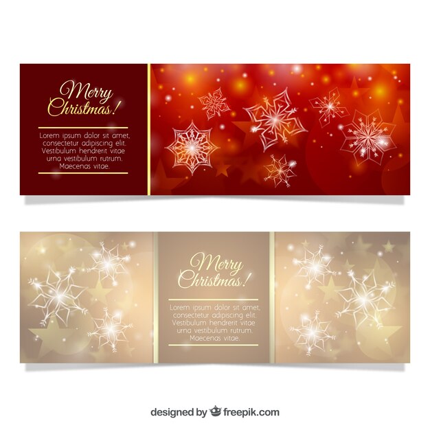Banners bokeh con flores de pascua 