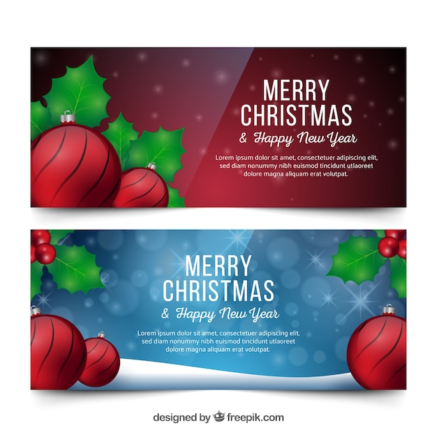 Banners de bolas de navidad