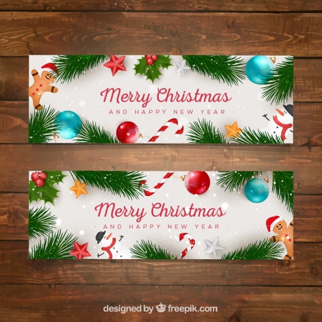 Banners de bonitos adornos de navidad 