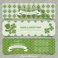 Vector gratuito banners bonitos de feliz día de san patrick