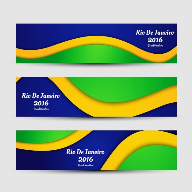 Banners brillantes de colores de brasil 