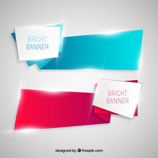 Vector gratuito banners brillantes