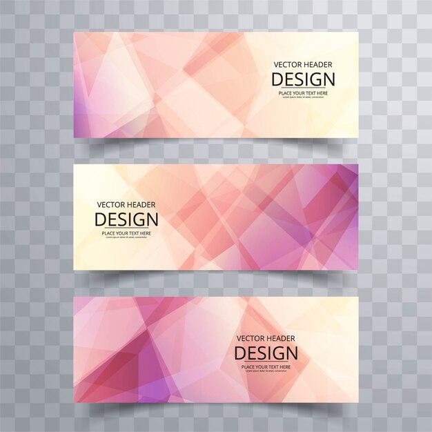 Banners brillosos geométricos
