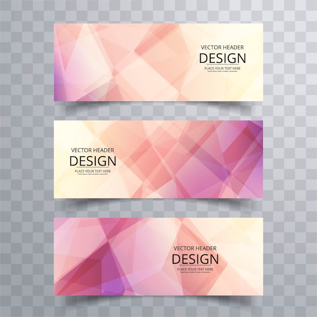 Banners brillosos geométricos