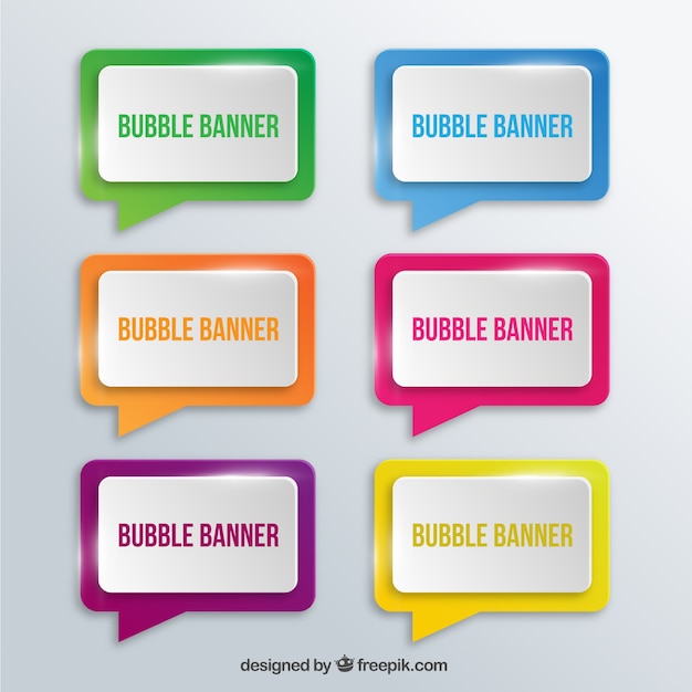 Vector gratuito banners de burbujas