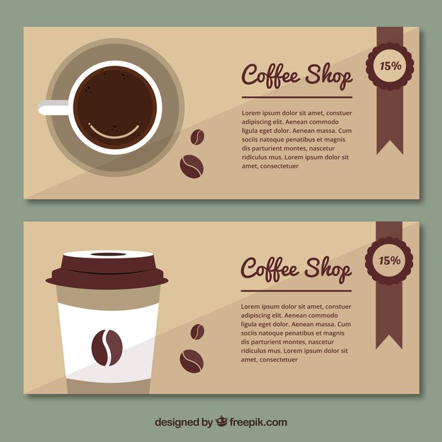 Banners de café en estilo vintage 