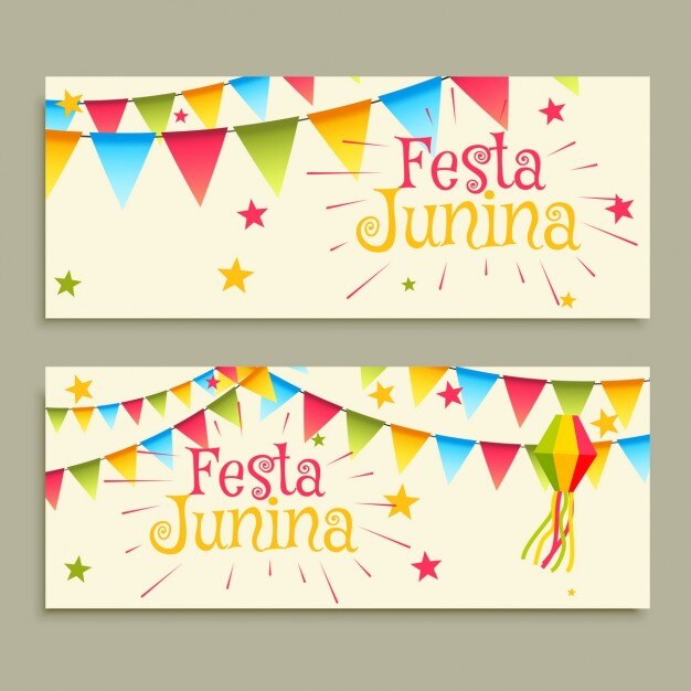 Banners de celebración de festa junina