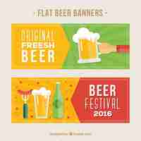 Vector gratuito banners de cerveza en estilo plano