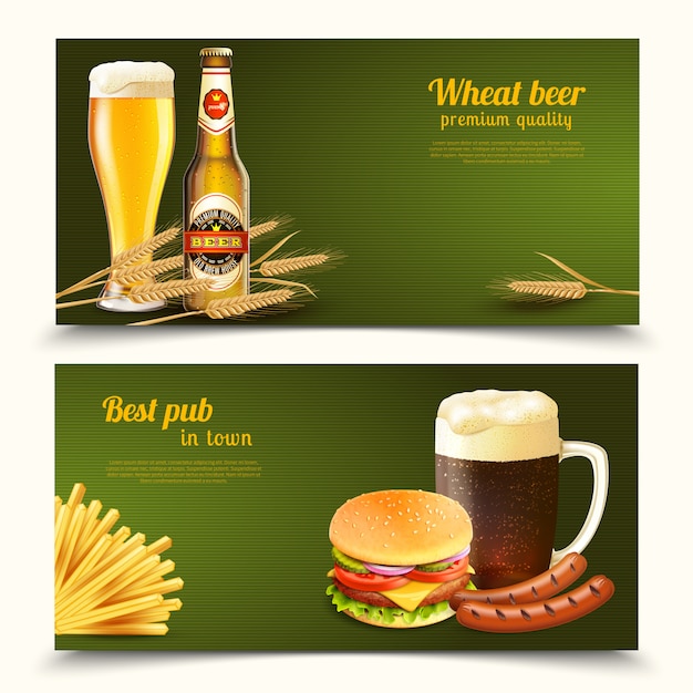 Banners de cerveza realistas