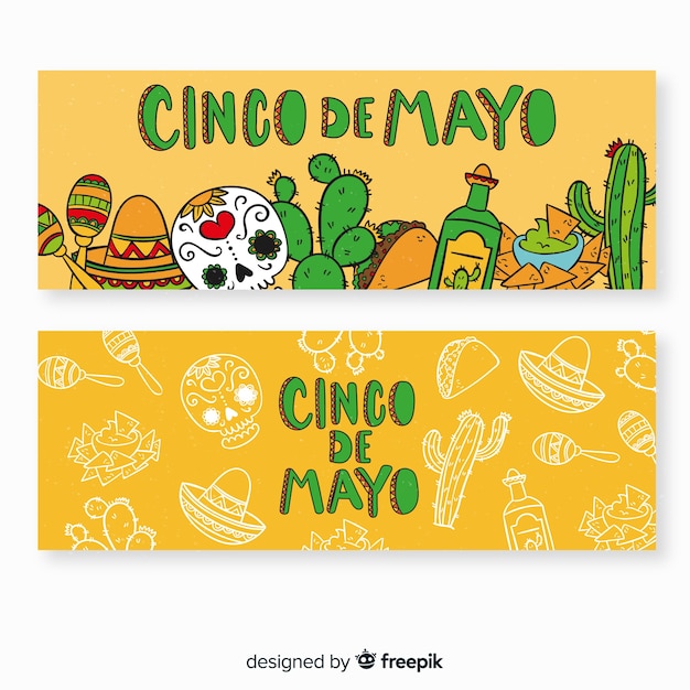 Vector gratuito banners del cinco de mayo