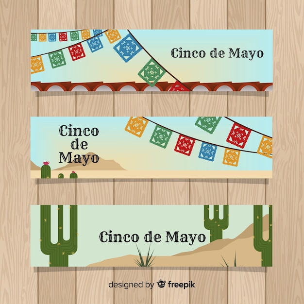 Vector gratuito banners del cinco de mayo