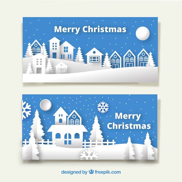 Banners de ciudades navideñas