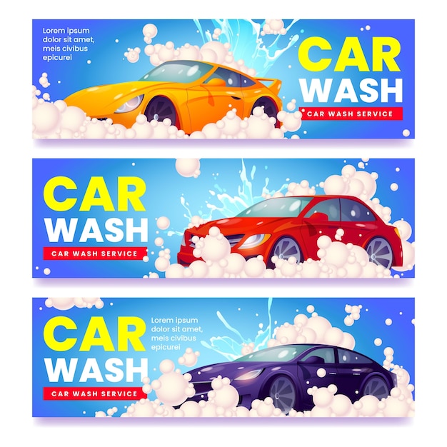 Banners de coches ilustrados creativos