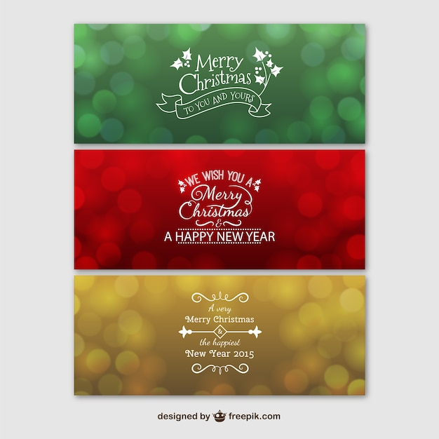 Vector gratuito banners a color de feliz navidad