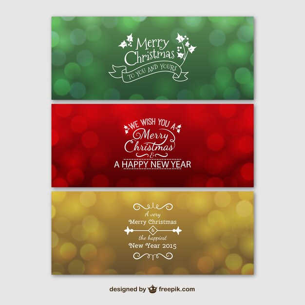 Banners a color de feliz Navidad