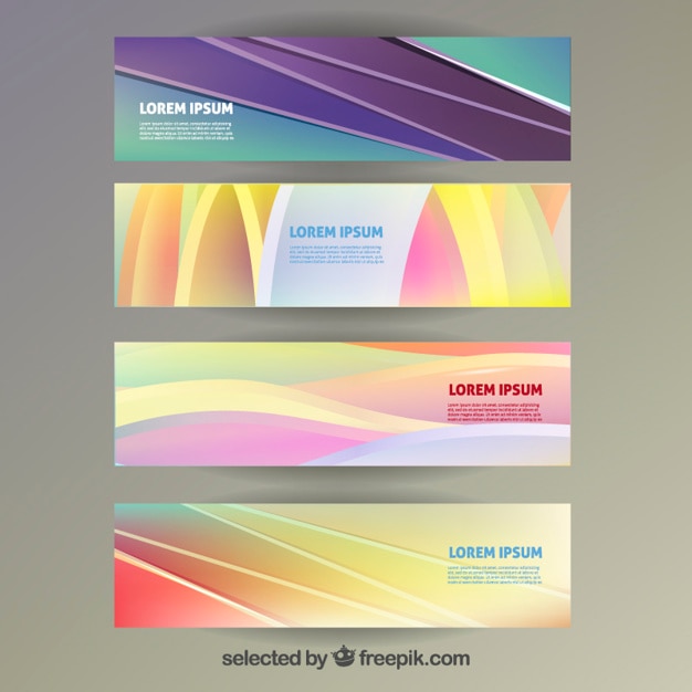 Vector gratuito banners de colores en estilo abstracto