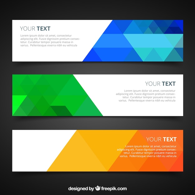banners con colorido geométrico