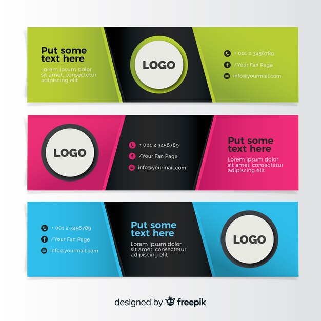 Banners coloridos con diseño abstracto