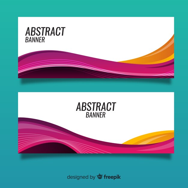 Banners coloridos con diseño abstracto