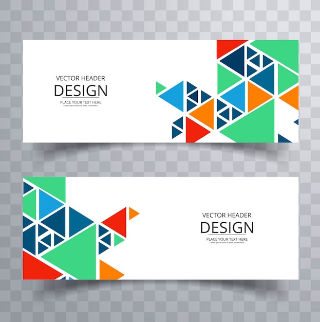 Vector gratuito banners coloridos con formas de triangulo