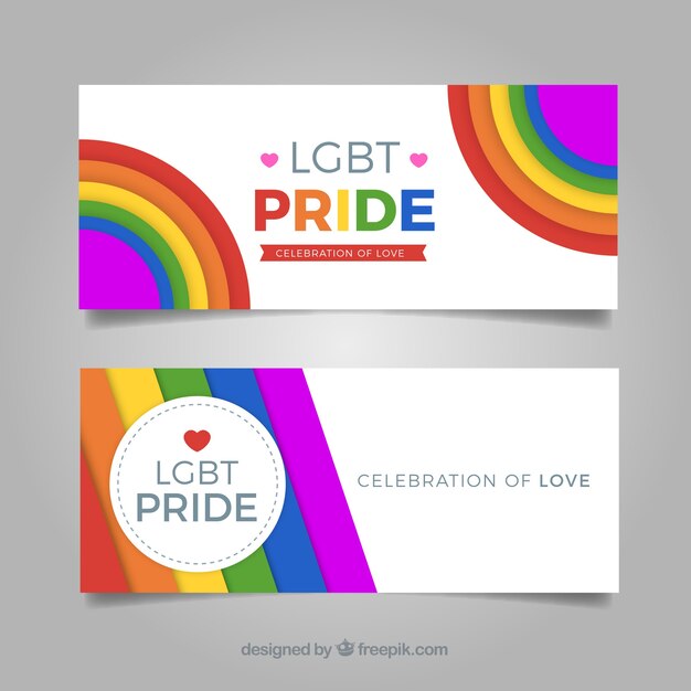 Banners coloridos de lgbt pride