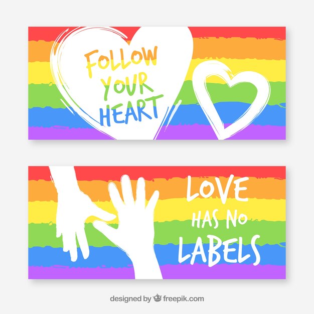 Banners coloridos para lgtb pride