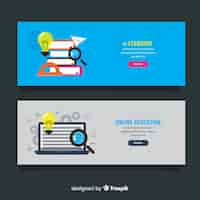 Vector gratuito banners coloridos modernos con diseño plano