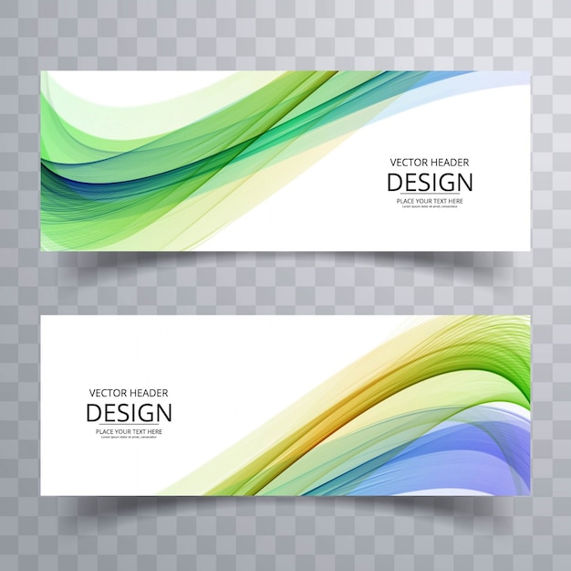 Banners coloridos modernos ondulados