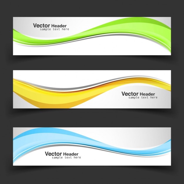 Banners coloridos ondulados