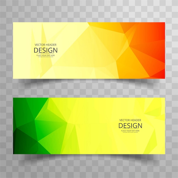 Vector gratuito banners coloridos poligonales