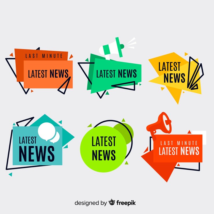 Vector gratuito banners coloridos de últimas noticias