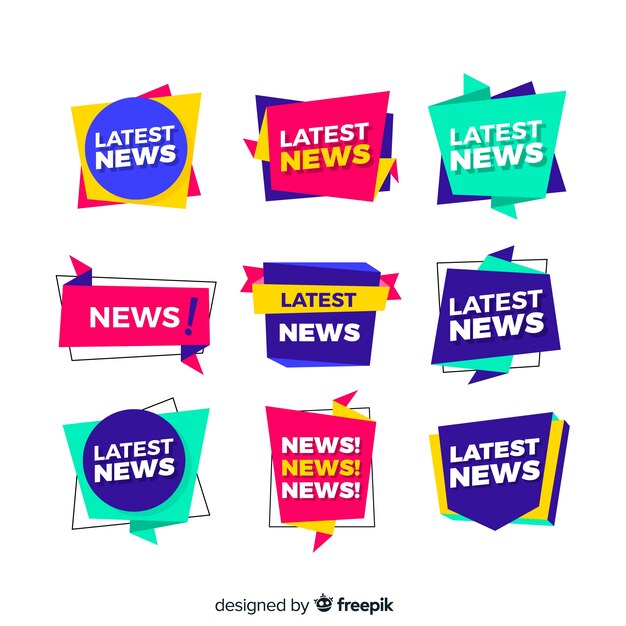 Banners coloridos de últimas noticias