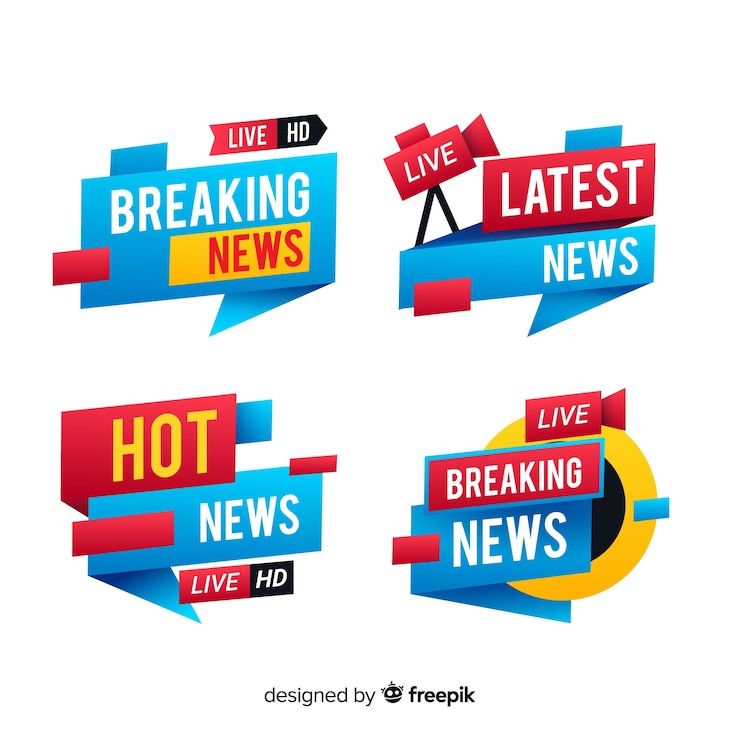 Vector gratuito banners coloridos de últimas noticias