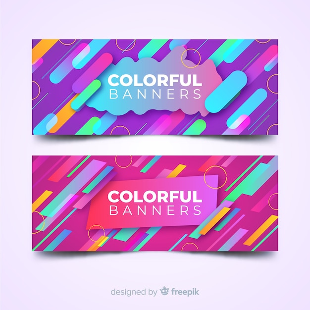 Vector gratuito banners coloridos